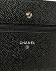 Caviar Quilted Wallet on Chain WOC Black