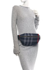 House Check Sonny Bum Bag Navy Grey
