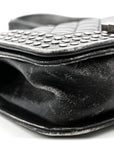 Faded Calfskin Quilted Small Studded Boy Flap Grey