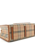 Canvas Vintage Check Calfskin Medium Freya Tote Briar Brown
