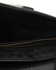 Grained Calfskin Saddle Bag With Strap Black