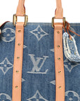 Denim Monogram New LV Remix Keepall Bandouliere 45 Blue