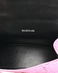 Strass Suede Hourglass Top Handle Bag XS Pink