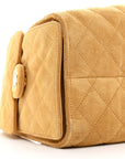 Suede Quilted Small CHNL 25 Handbag Beige