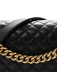 Lambskin Quilted New Medium Boy Flap Black