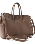 Smooth Calfskin Small Bel Air Carry All Bag Dark Taupe