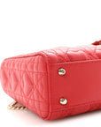 Calfskin Cannage D1ORamour Mini Lady D1OR Bag Bright Red