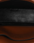 Soft Calfskin Traingle Arque Flap Shoulder Bag Cognac