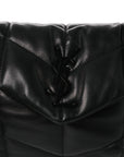Lambskin Quilted Toy Loulou Puffer Monogram Monochrome Chain Satchel Black