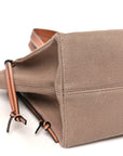 Canvas Calfskin Cushion Tote Taupe