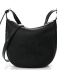 Supple Calfskin Cuir Triomphe Small Heloise Shoulder Bag Black