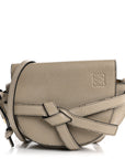 Grained Calfskin Mini Gate Crossbody Bag Light Oat