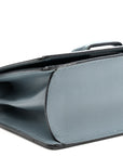 Calfskin Mini Barcelona Shoulder Bag Stone Blue