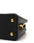 Taurillon Snakeskin Iris Blossom Capucines PM Black