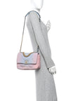 Denim Quilted Medium CHNL 19 Flap Blue Pink