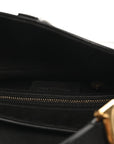 Grained Calfskin Saddle Bag Black