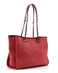 Canvas Small Deauville Tote Red