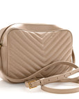 Calfskin Matelasse Monogram Lou Camera Bag Dark Beige