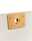 Lizard Chevron Small Boy Flap White Gold