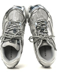 Calfskin Fishnet Fabric Orbit Sneakers 39 Silver