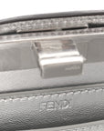 Crystal Vitello Laminato FF Petite Peekaboo I SEE U Satchel Crystal Argento