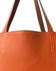 Taurillon Clemence Double Sens Reversible Tote Orange Gold