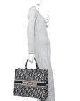 Oblique Large Book Tote Blue Multicolor