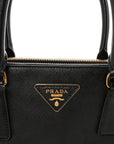 Saffiano Small Galleria Double Zip Tote Black