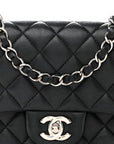 Lambskin Quilted Mini Square Flap Black