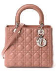 Lambskin Cannage Medium Lady D1OR Bois de Rose