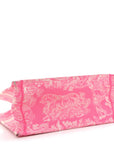 Canvas Embroidered Medium D1ORiviera Toile De Jouy Book Tote Fluorescent Pink