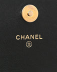 Calfskin Quilted Enchained Wallet On Chain WOC Black