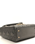 Metallic Lambskin Cannage Small My ABCD1OR Lady D1OR Dark Silver