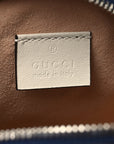 Azalea Calfskin Matelasse Diagonal Mini Torchon GG Marmont Round Shoulder Bag Blue Agata Mystic White