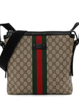 GG Supreme Monogram Web Messenger Bag Black
