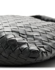Calfskin Intrecciato Small Hop Black