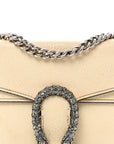 Textured Calfskin Crystal Mini Dionysus Shoulder Bag Mystic White