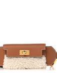 Swift Shearling Kelly Pocket Plush Shoulder Strap Gold