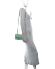 Lambskin Quilted Mini Rectangular Flap Green