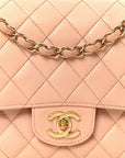 Caviar Quilted Medium Double Flap Light Pink