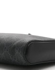 GG Supreme Monogram Web Small Flat Messenger Bag Black Grey