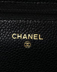 Caviar Quilted Wallet on Chain WOC Black