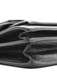 Calfskin Crocodile Embossed Medium Monogram Sunset Black
