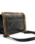 Lambskin Studded Medium D1ORama Flap Bag Black