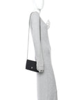 Lambskin Camellia Embossed Wallet On Chain WOC Black