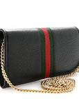 Dollar Calfskin Web Ophidia Wallet On Chain Black
