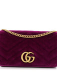 Velvet Matelasse GG Marmont Mini Bag Fuchsia Violet Cyclamen