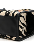 Cotton Canvas Zebra Tiger Print Mini The Traveler Tote Bag