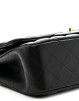 Lambskin Quilted Jumbo Double Flap Black