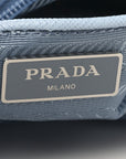 Re-Nylon Vela Saffiano Pocket Double Buckle Messenger Shoulder Bag Celeste